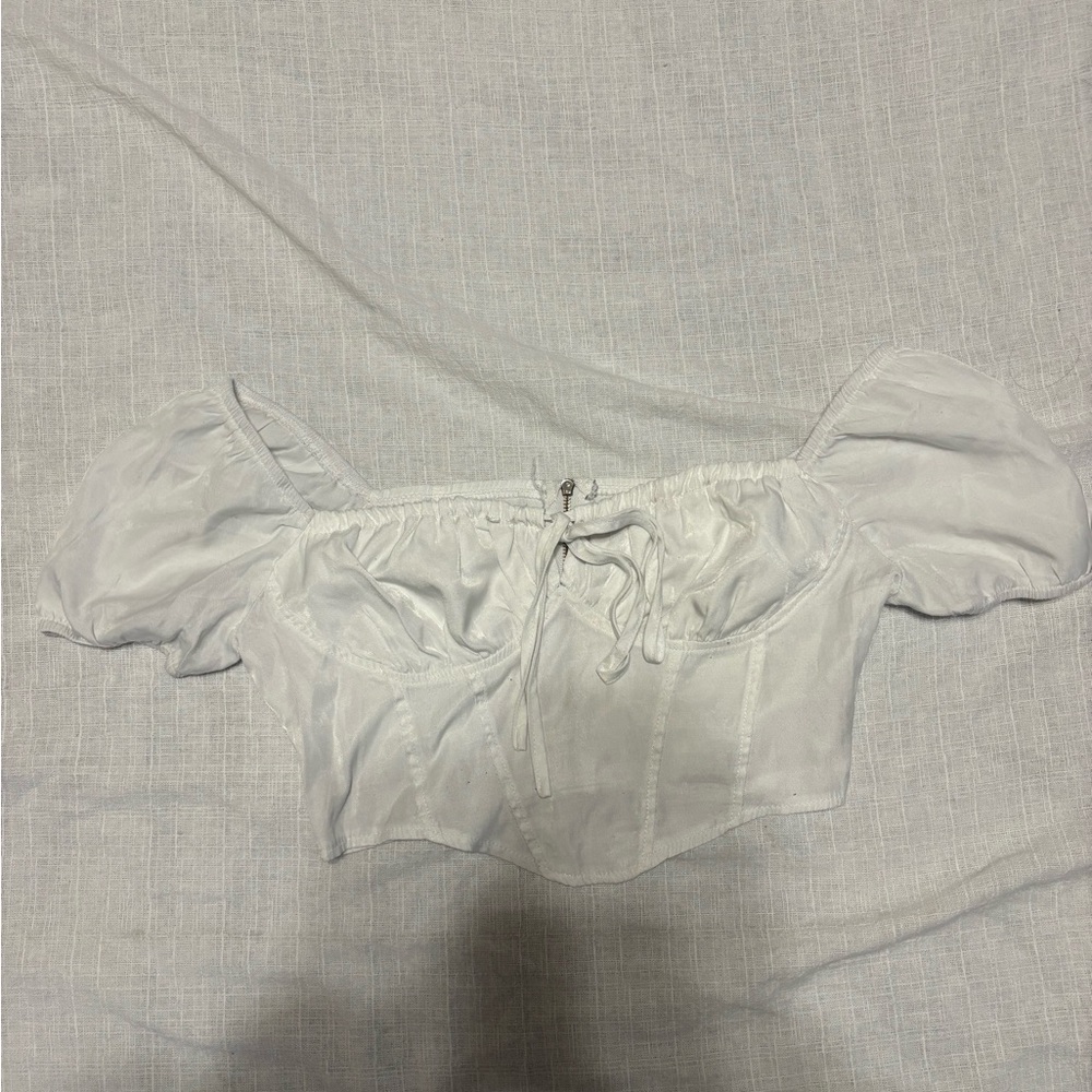 Elegant White Puff Sleeve Top